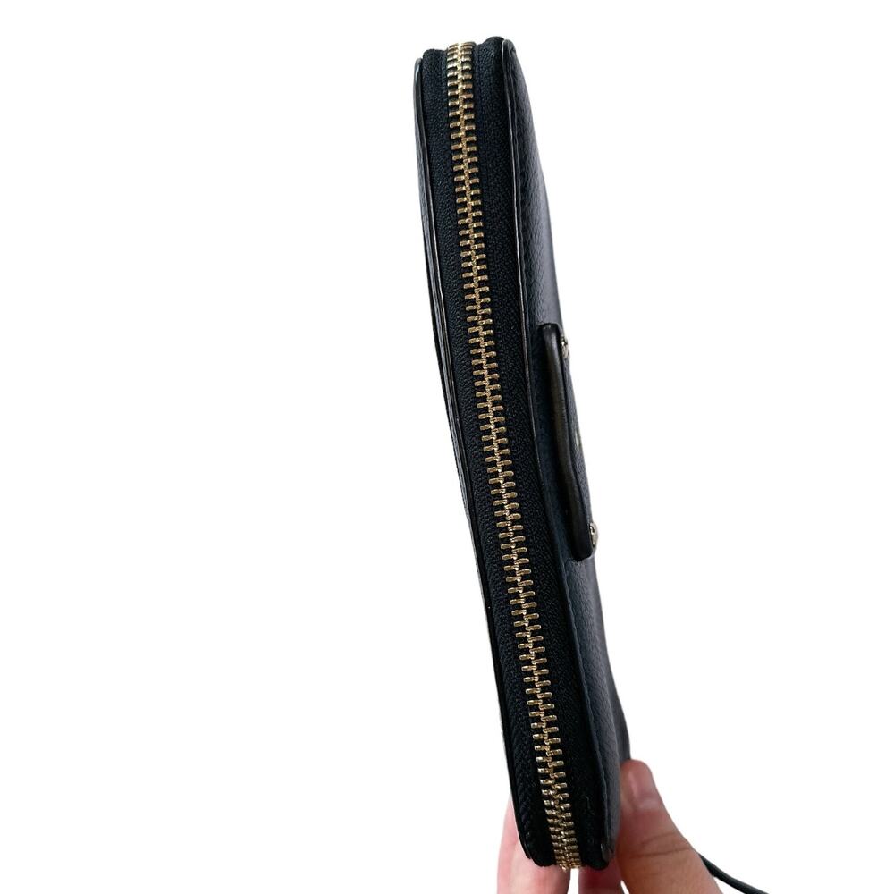 Kate Spade Berkshire Road Neda Long Zip Leather Wallet Black Gold Nude WLRU1885 - Picture 8 of 14